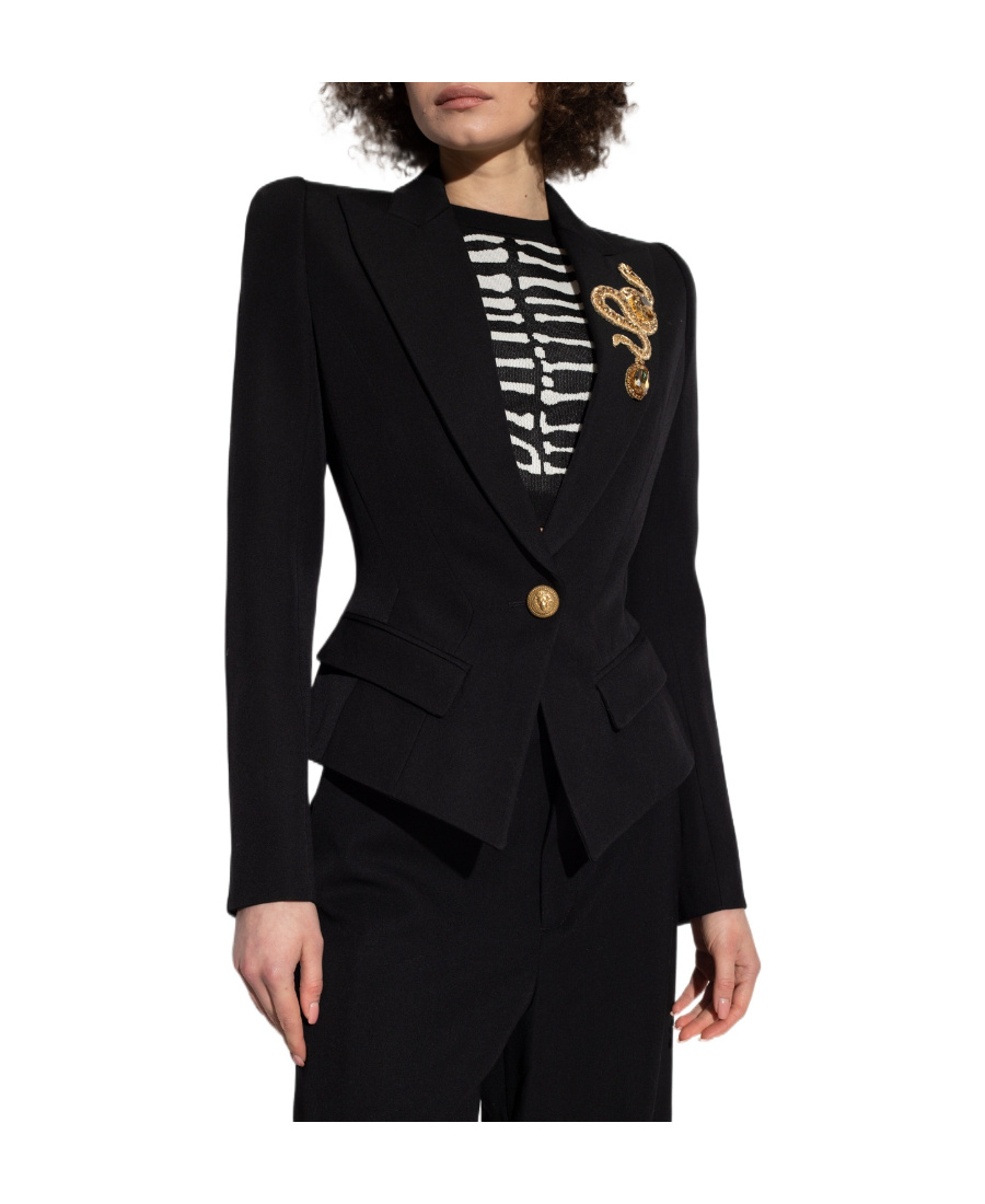 BALMAIN CRYSTAL-EMBELLISHED TAILORED BLAZER