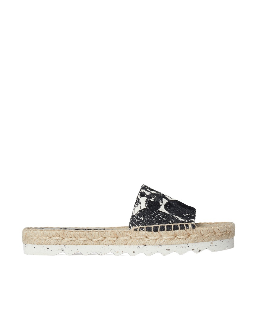 Stella Mccartney Gaia Moth Espadrille Slides In Nude