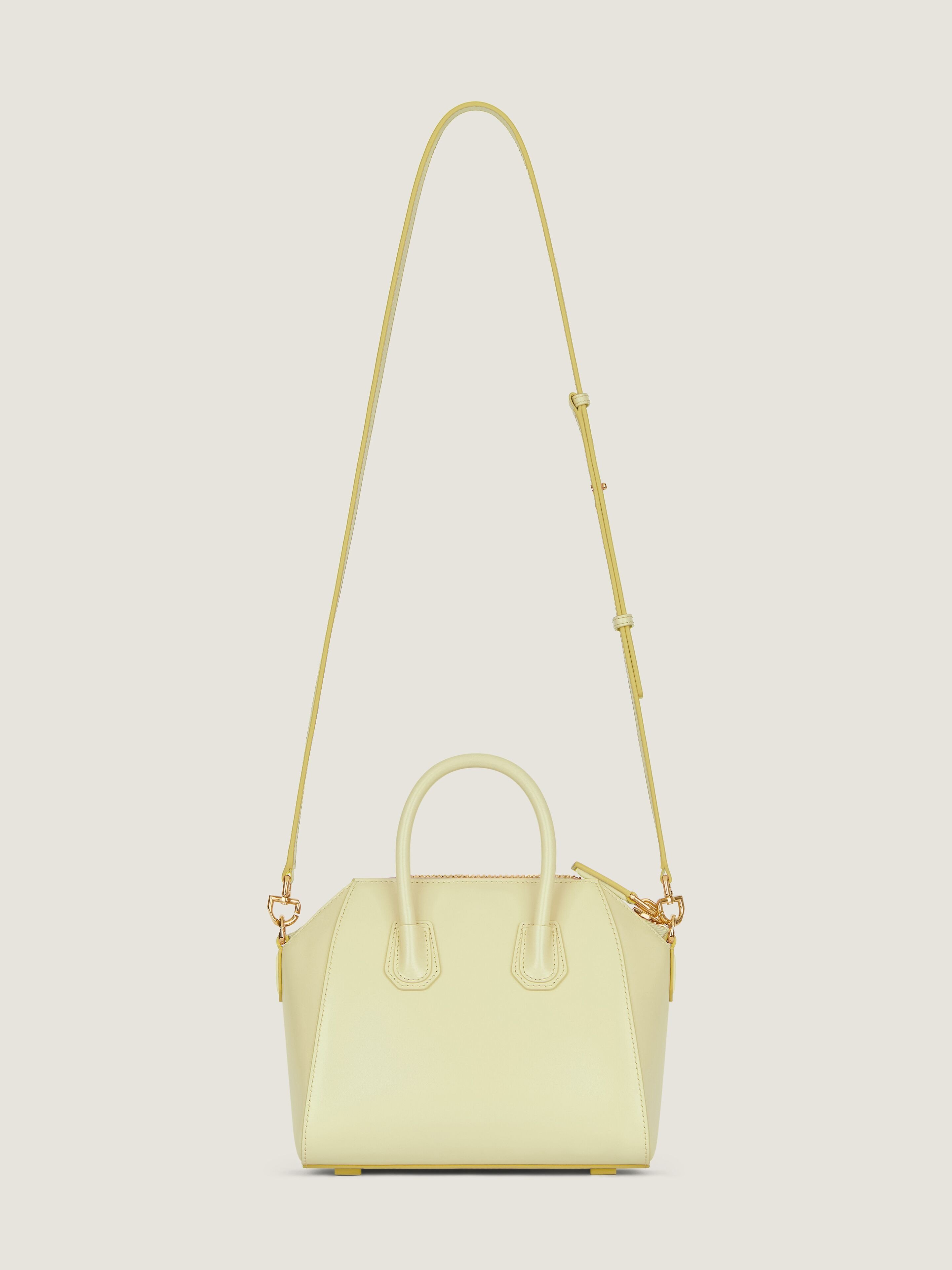 Givenchy Mini Leather Antigona Top-handle Bag In Yellow