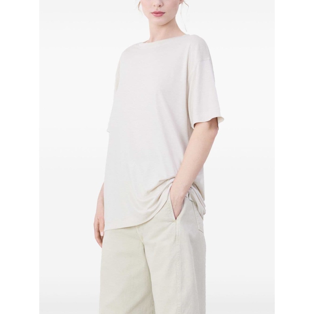 Lemaire Short Sleeved Crewneck T-shirt In White