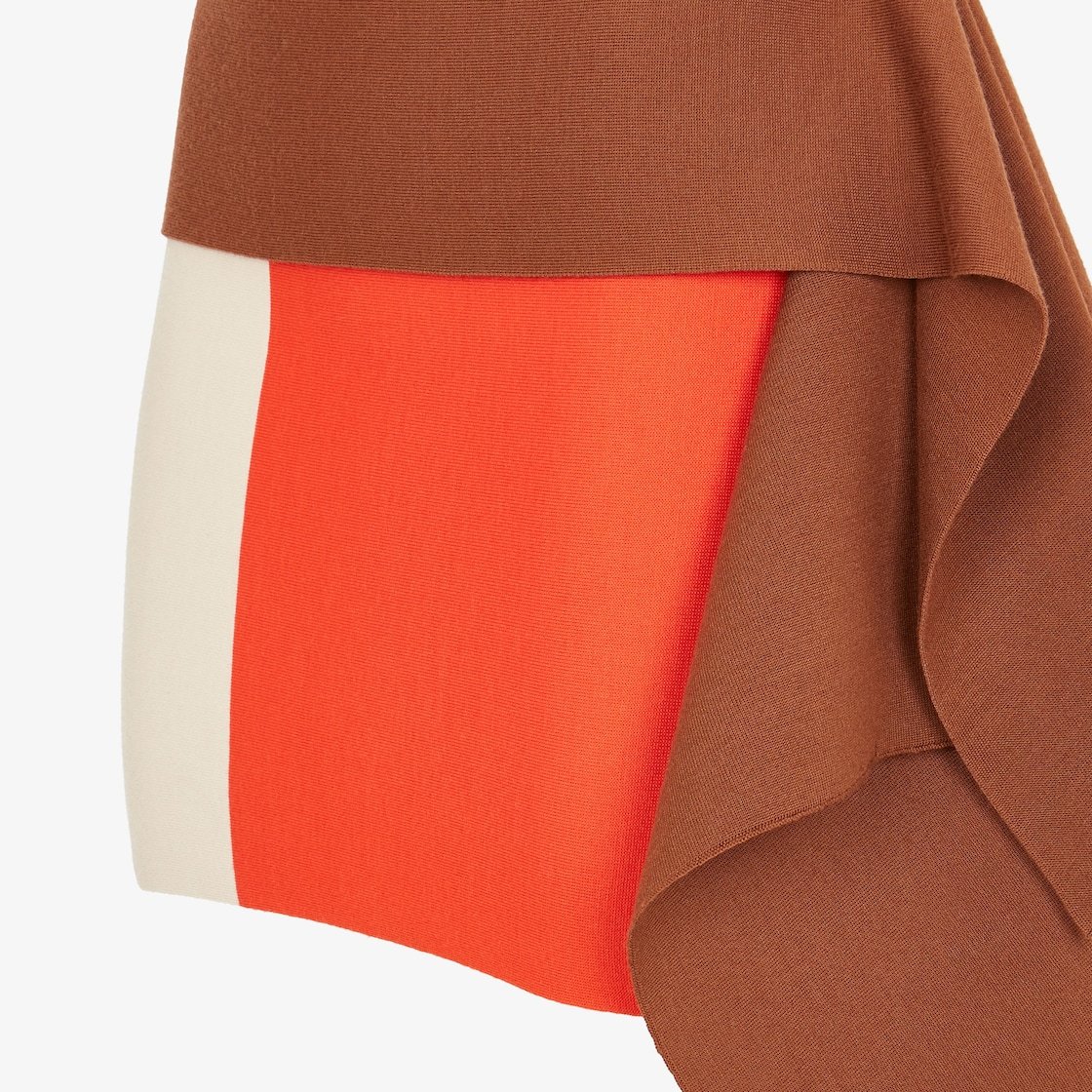 Shop Fendi Asymmetric Mini Skirt In Brown