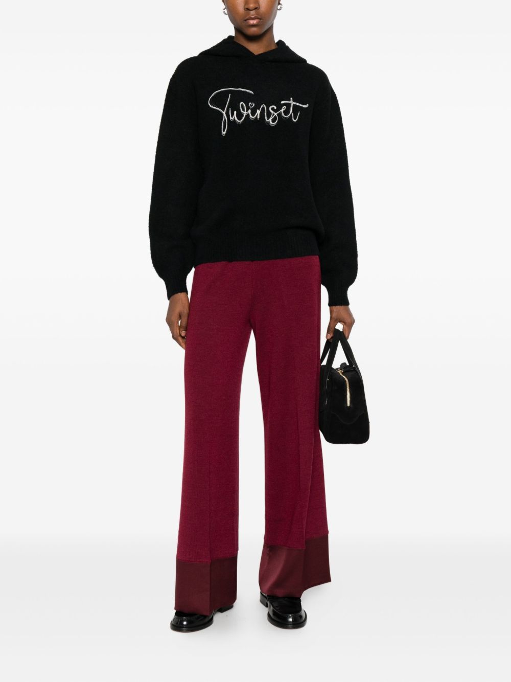 Twinset Logo-print Hoodie In Black