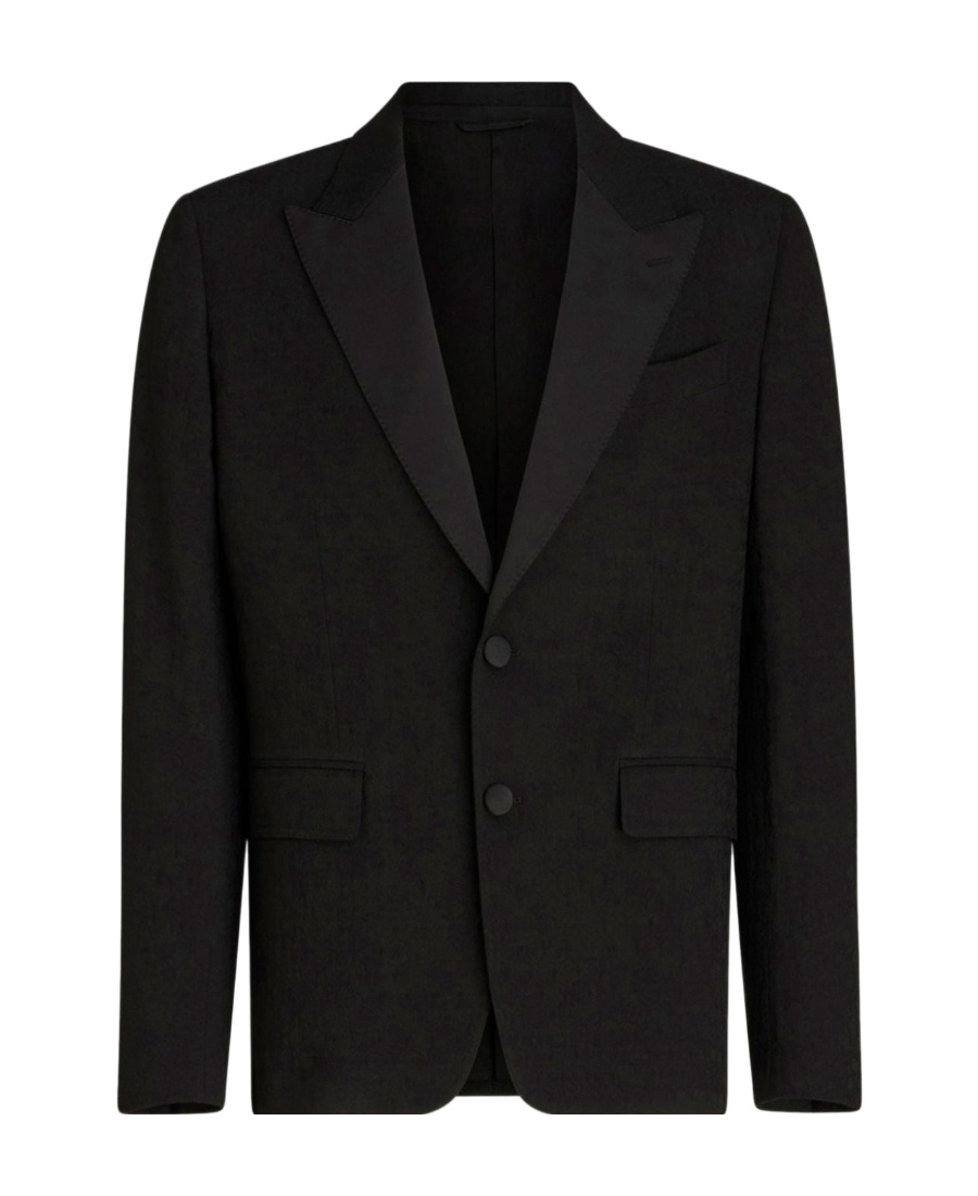 Etro Patterned-jacquard Evening Blazer In Black