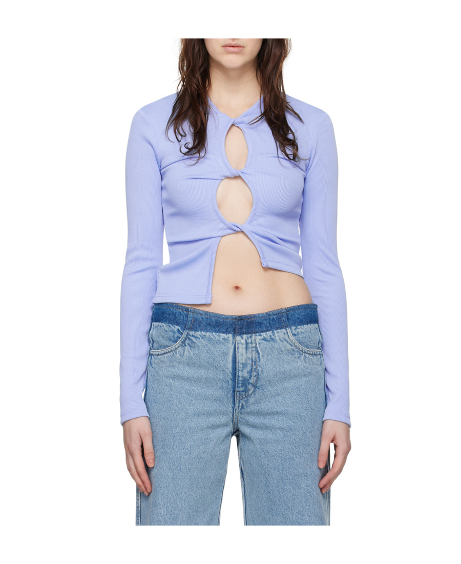 Shop Christopher Esber Open Twist Hollow Vest In Blue
