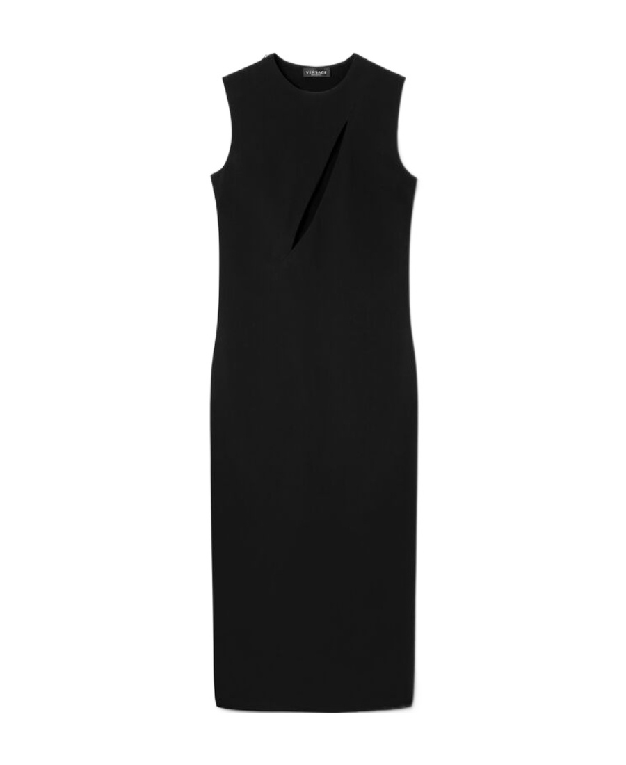 Versace Cut Out Midi Dress Skirts Black In Black