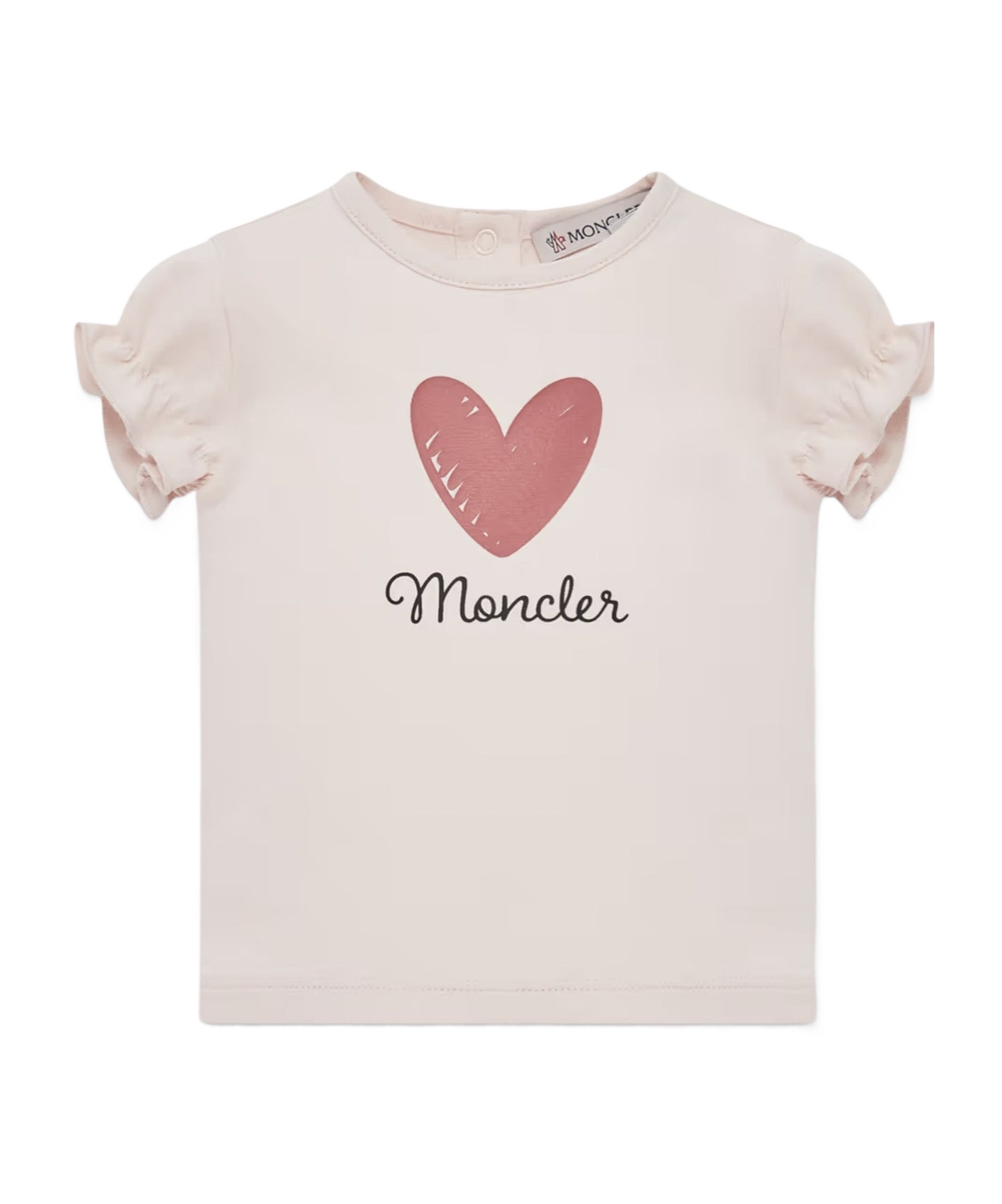 Moncler Heart Pattern Cotton T-shirt In Neutral