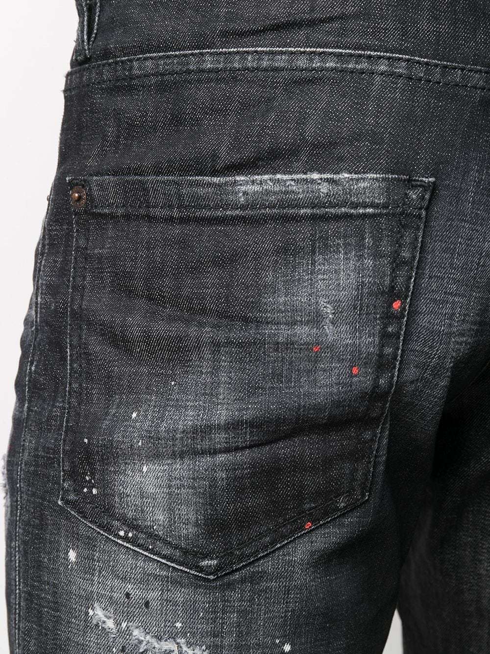 Shop Dsquared2 Ripped Straight-leg Jeans In Black