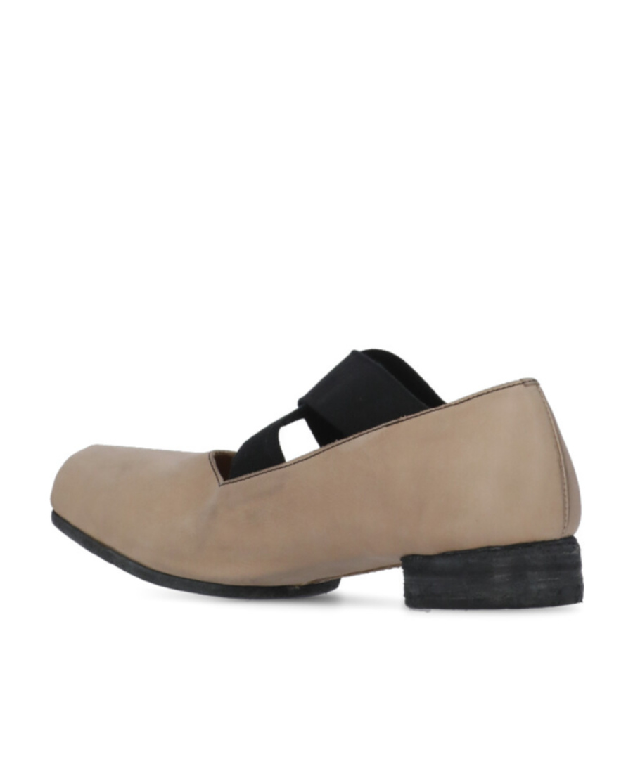 Uma Wang Ballet Flats Calfskin Suede Crisscross Straps In Nude