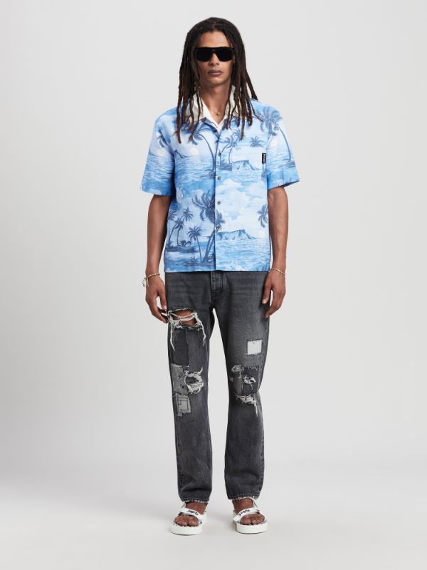 PALM ANGELS PALM ANGELS SUNSET PRINTED SHORT-SLEEVED SHIRT
