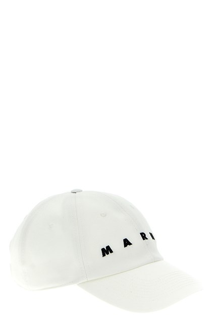 Marni Logo Embroidery Cap Hats In White