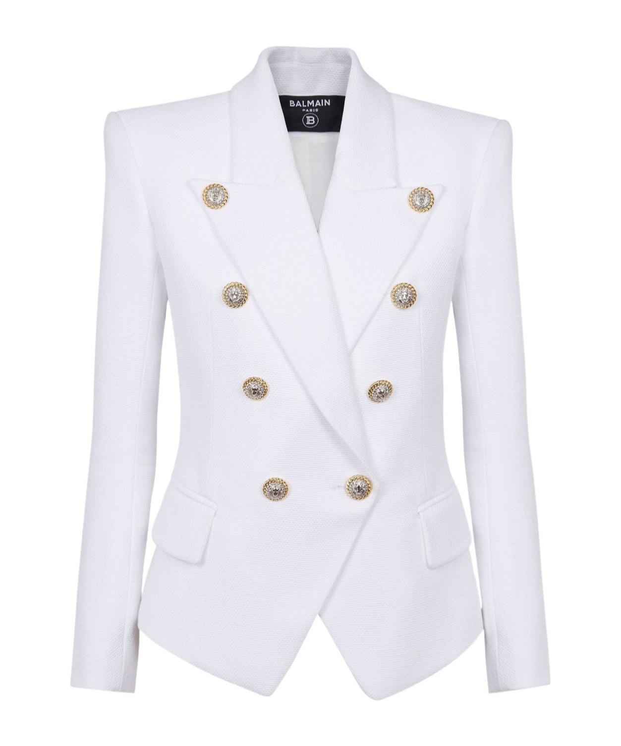 Balmain Natte Single-breast Blazer In White