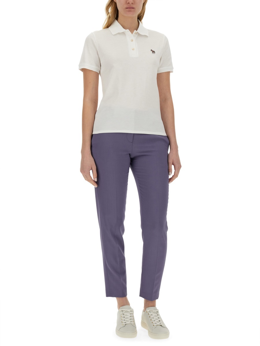 Paul Smith Zebra-patch Cotton Polo Shirt In White