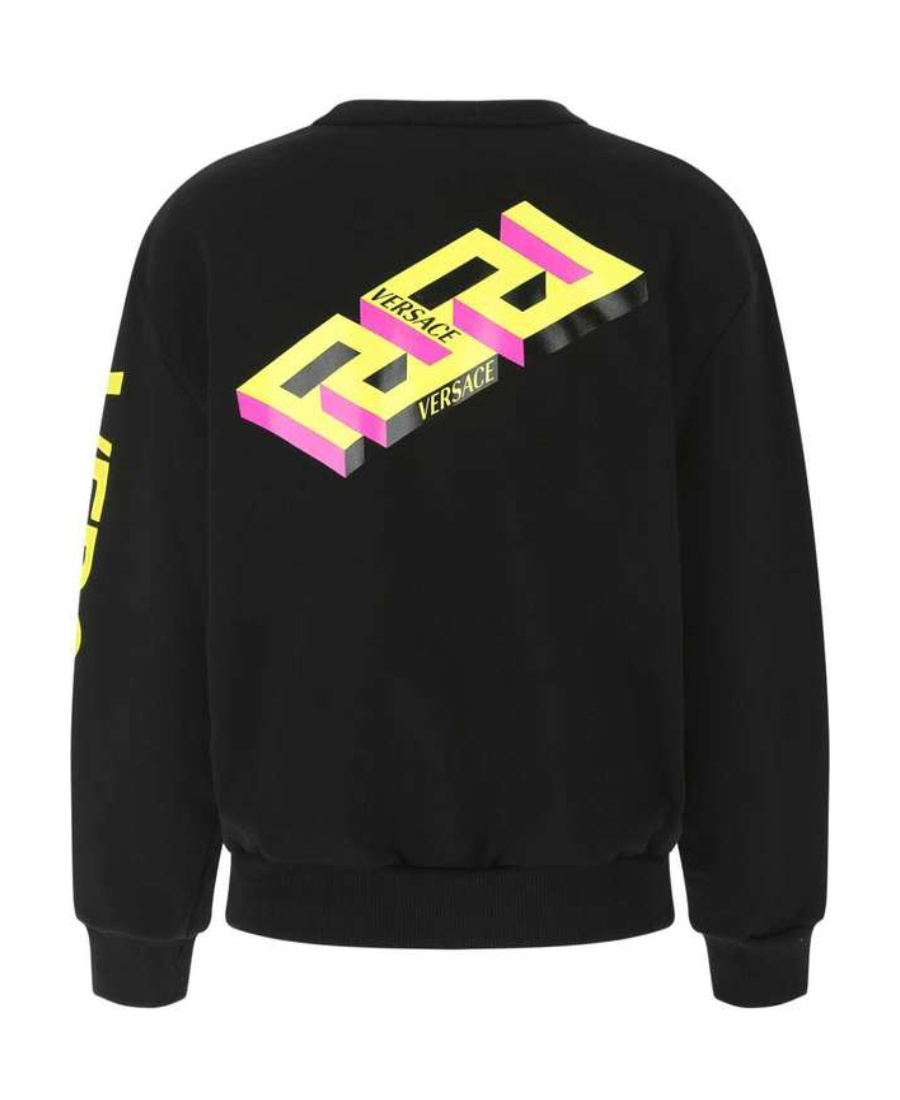 Versace La Greca Logo Sweatshirt In Black