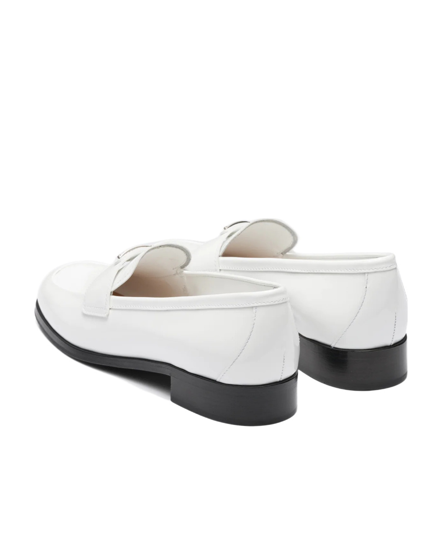 Prada Mocassini In Pelle Bianca  Donna In White