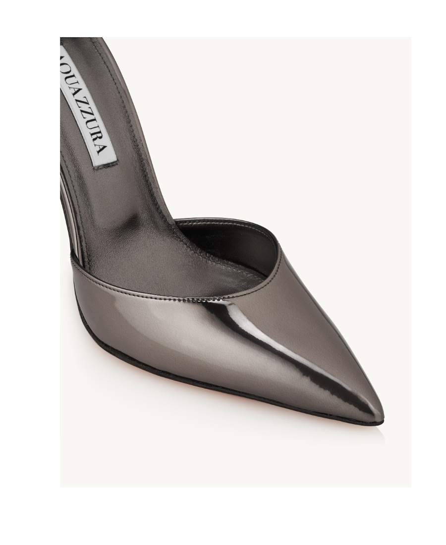 Aquazzura Comet 105mm Crystal-embellished Patent Pumps In Black