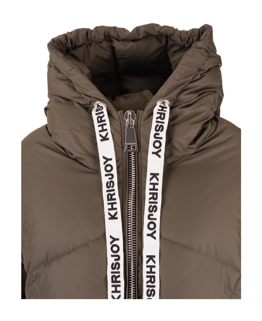 Khrisjoy Nylon Down Jacket With Hood And Padded Design In Gray