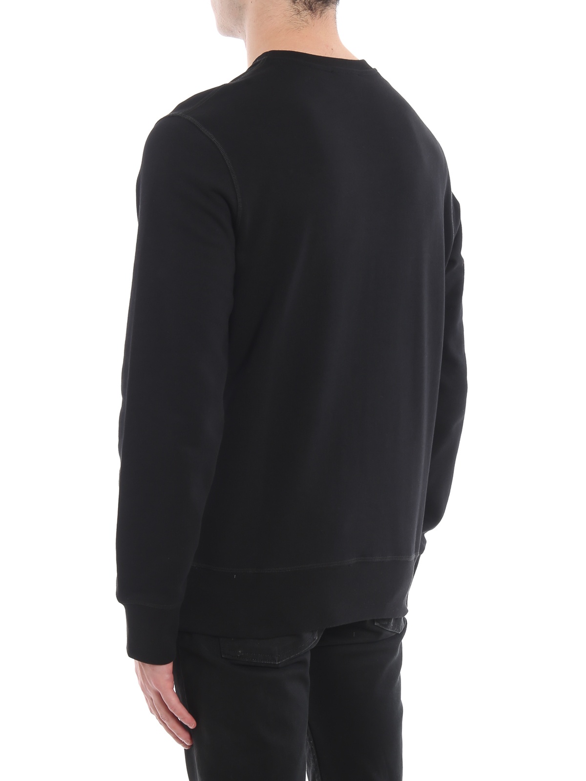 Alexander Mcqueen Round-necked Logo Sweater In Black