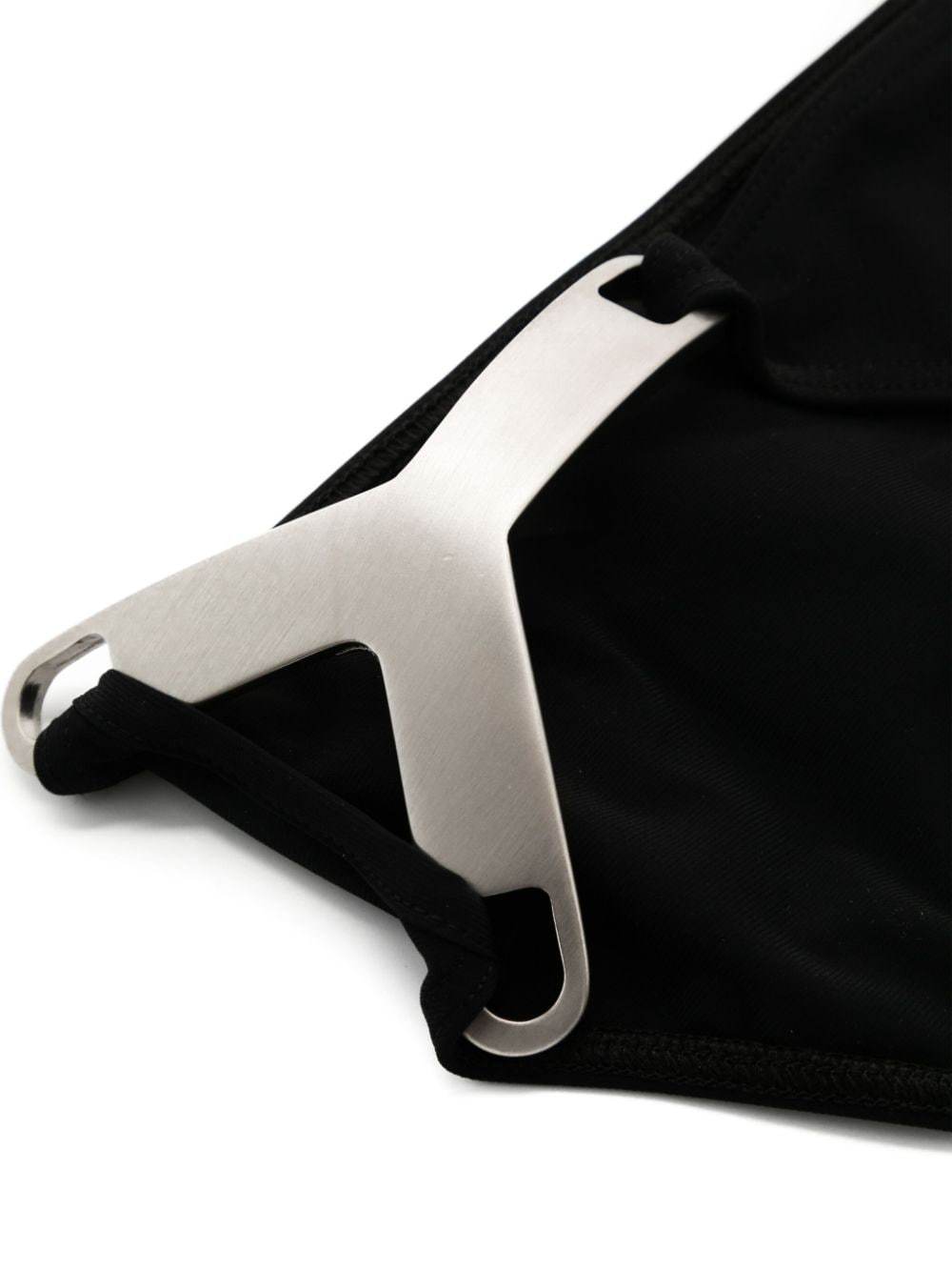 Rick Owens Plaque-appliqué Swim Trunks In Black