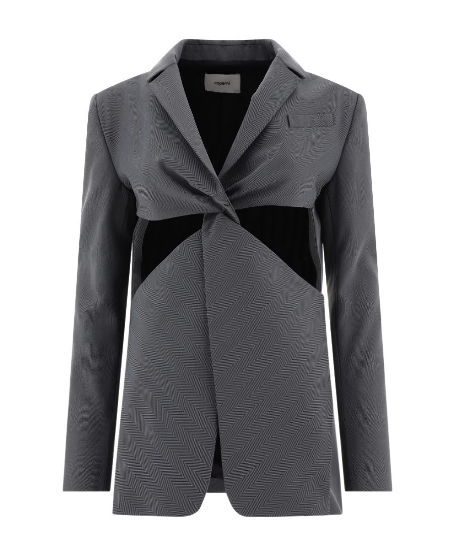 Coperni Tailored Jacket With Twisted Cut-out Detail In Black