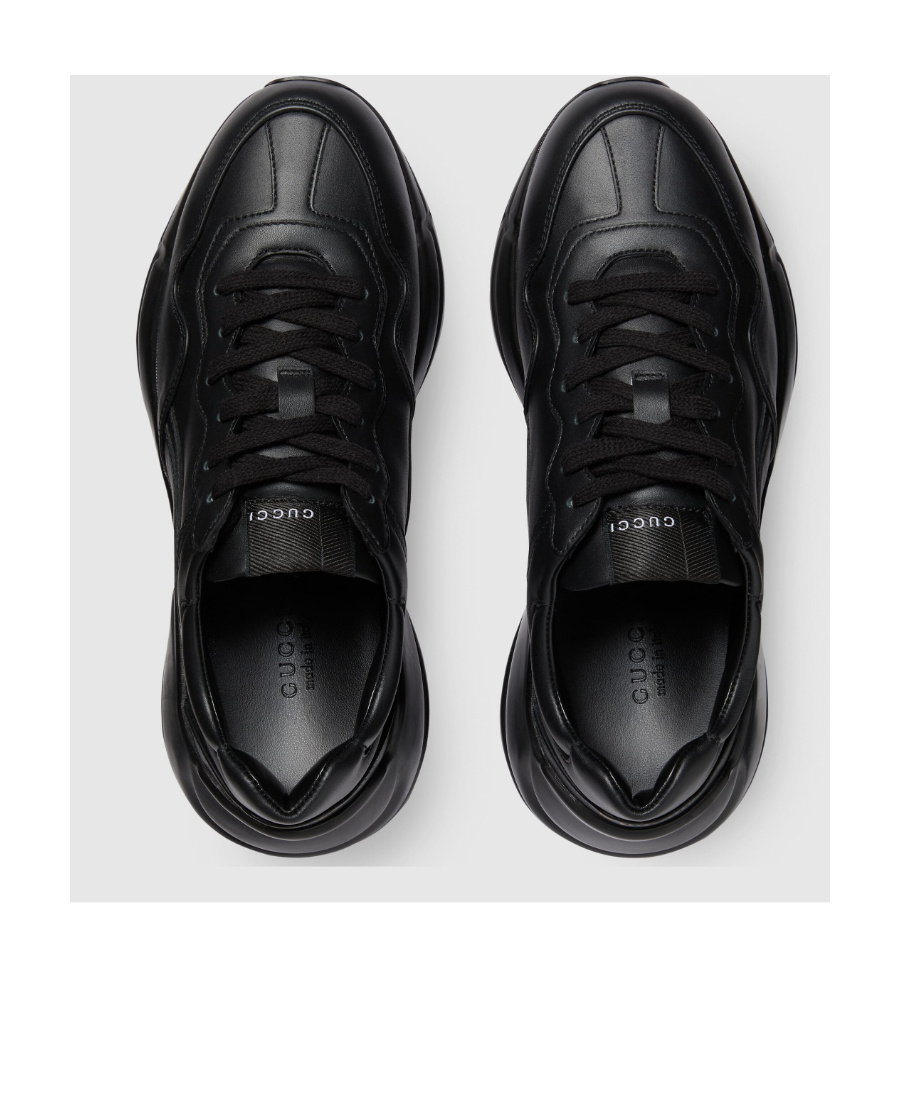 Gucci Rhyton Lace-up Sneakers In Black