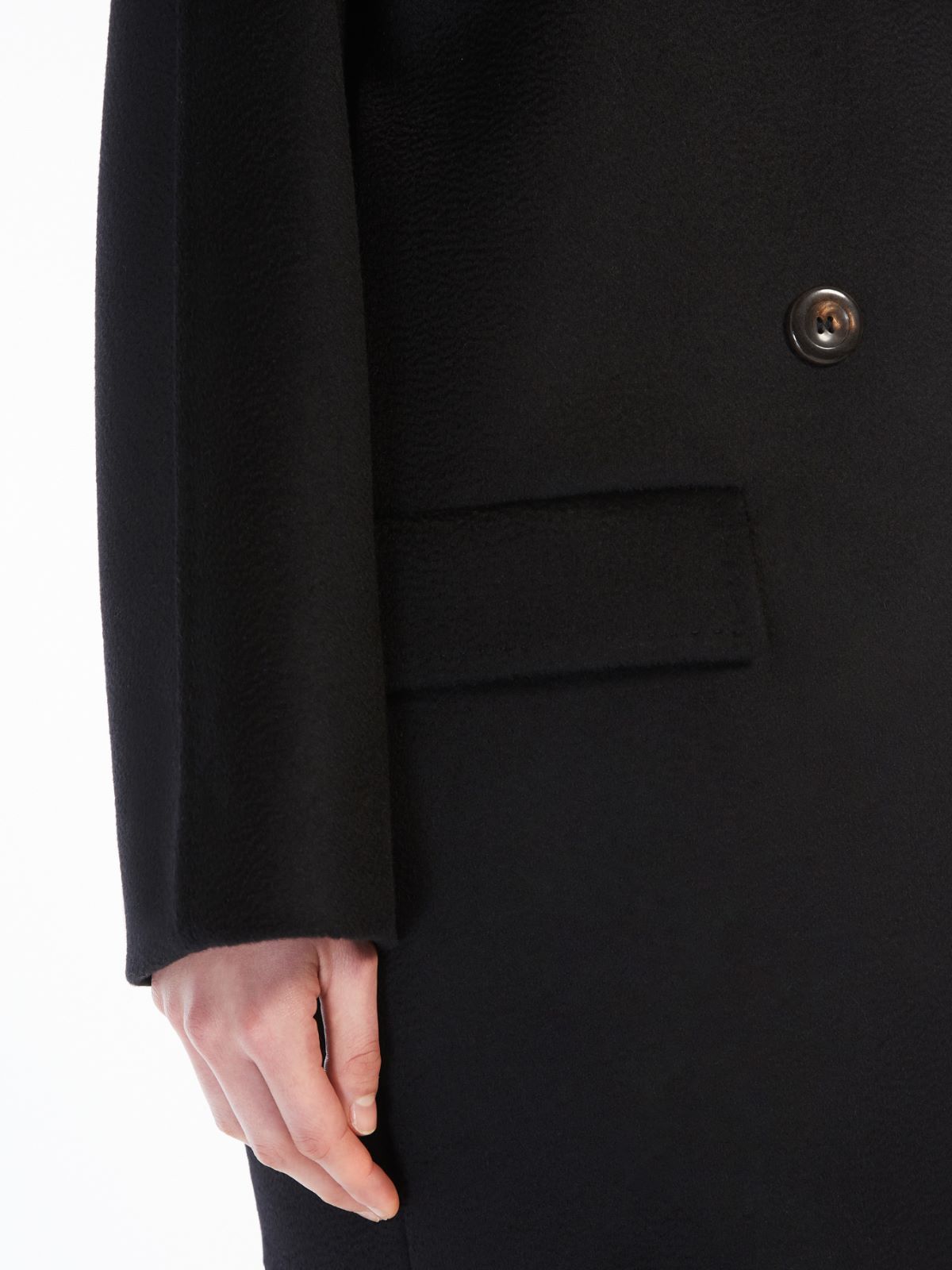 Max Mara Double-breasted Wool Short Coat In Black