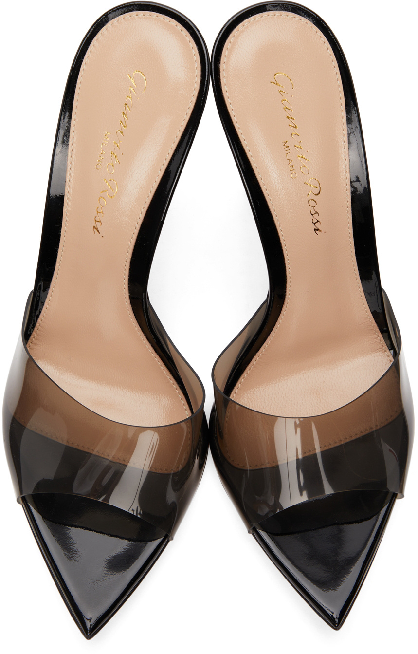 Shop Gianvito Rossi Black High Heeled Flip-flops