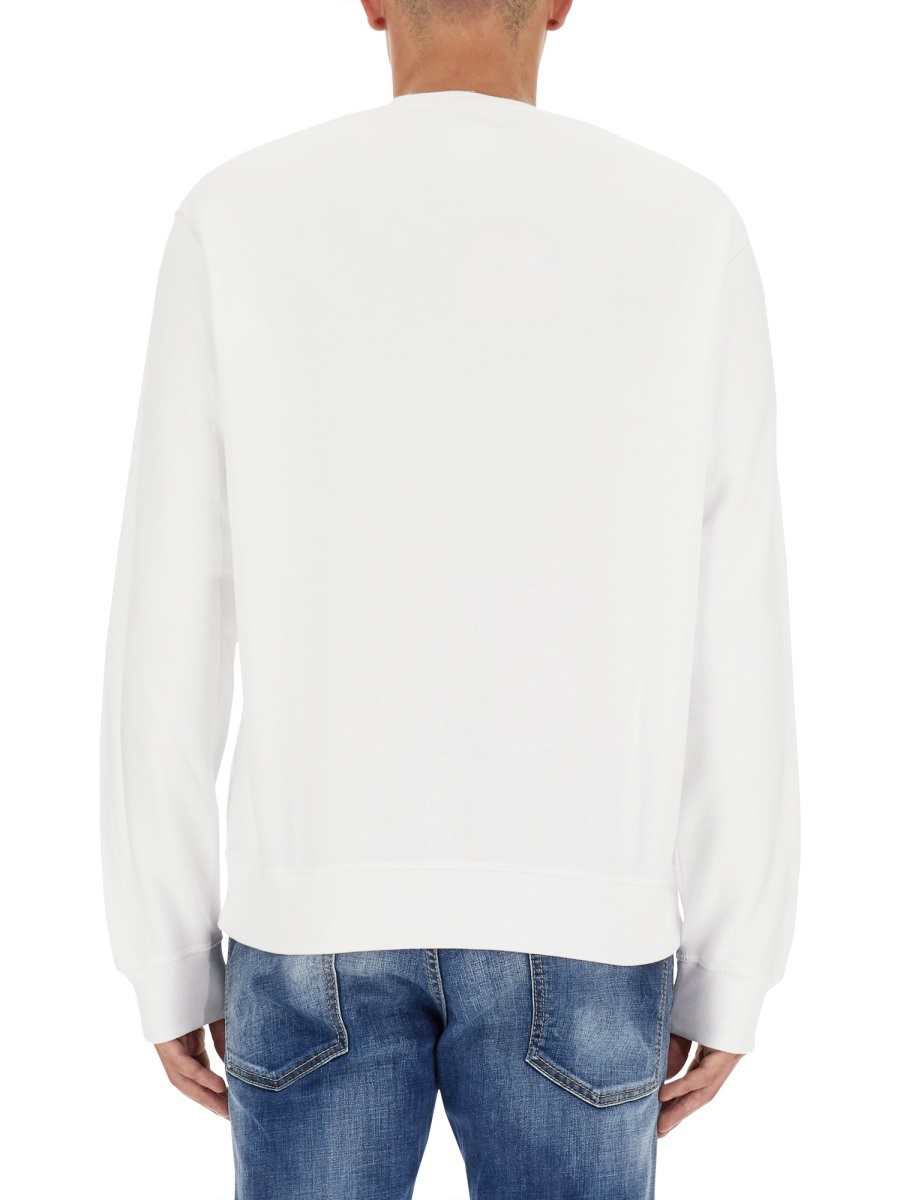 Shop Dsquared2 Logo-print Cotton Sweatshirt In White
