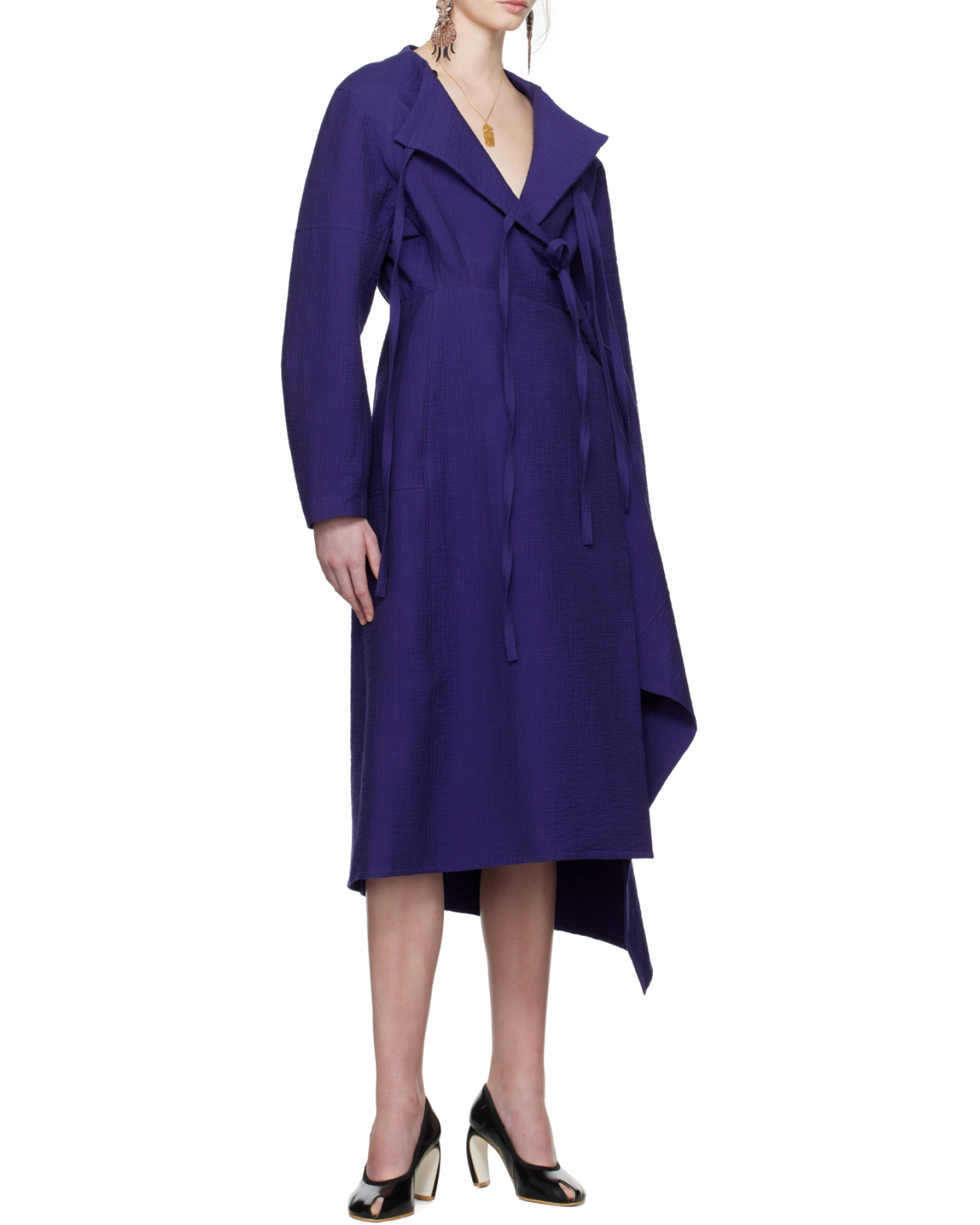 Tory Burch Purple Cotton Wrap Midi Dress