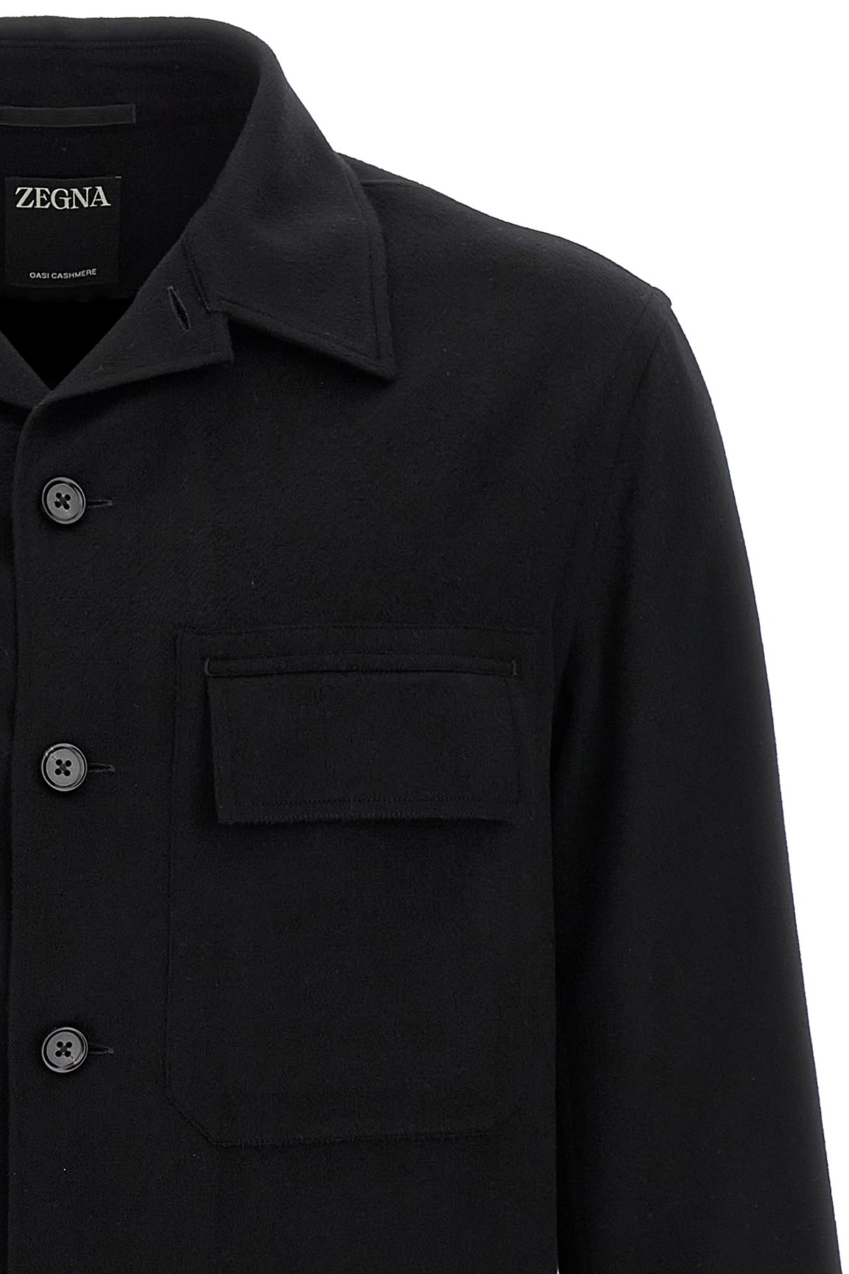 Zegna Pure Cashmere Overshirt In Black