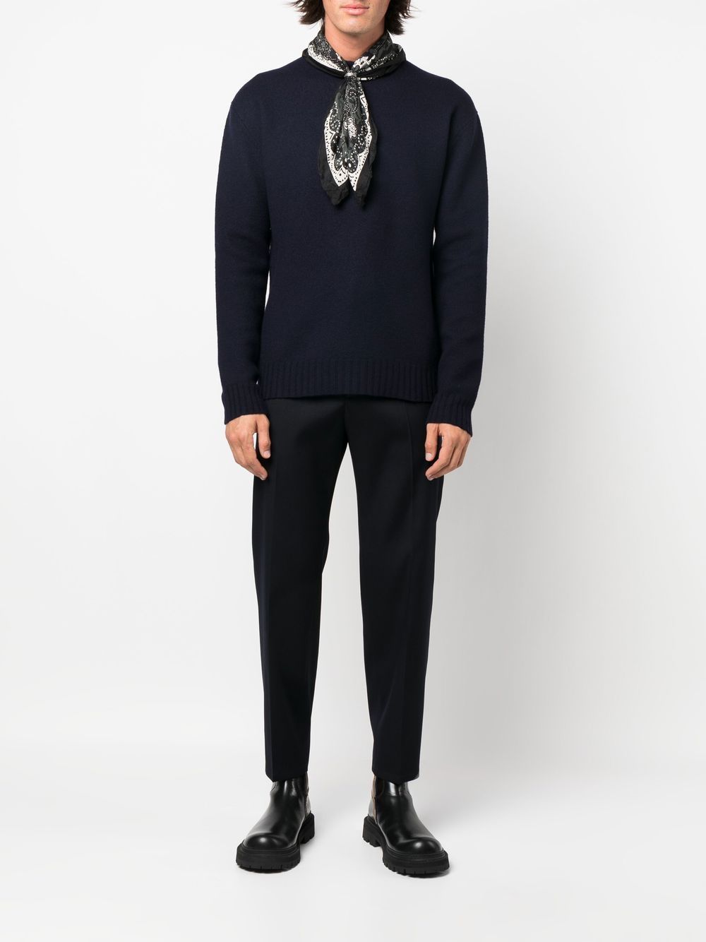 Jil Sander Crew-neck Pullover Jumper In Blue