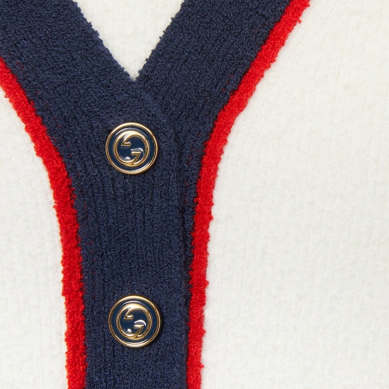 Gucci Oberteil Aus Gerippter Stretch-baumwolle In White