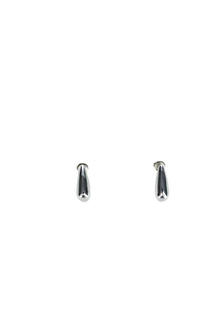 Bottega Veneta Abstract Shaped Polished Finish Earrings In Silver