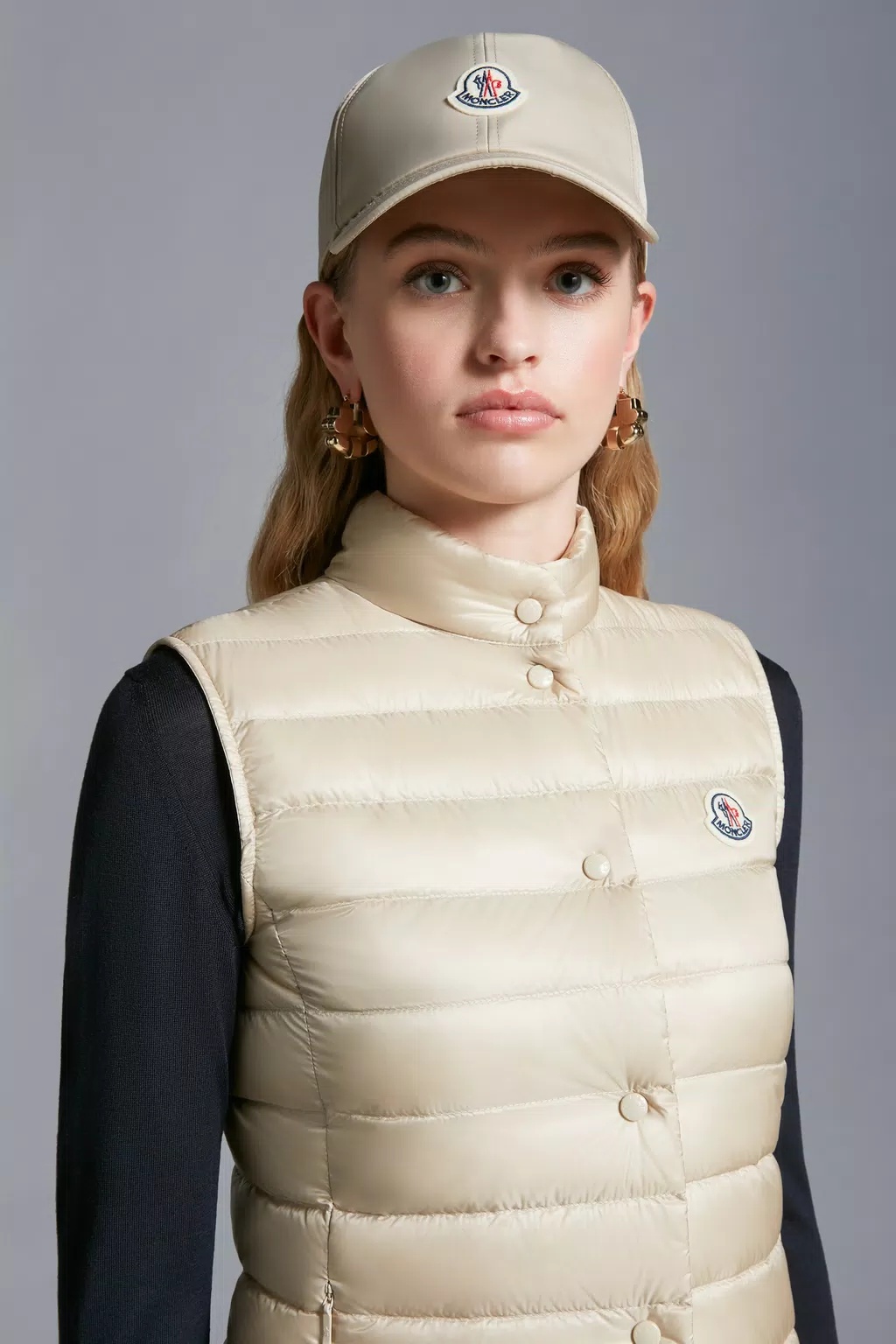 Moncler Doudoune Sans Manches Liane In Nude