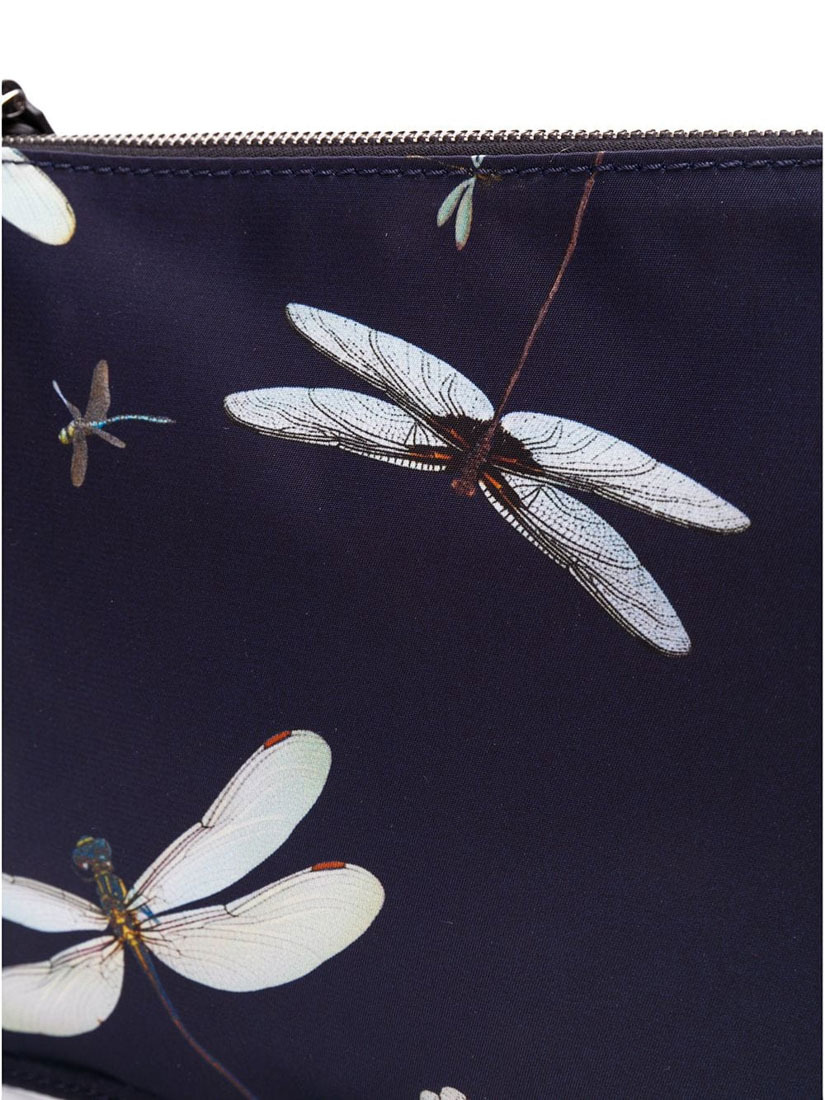 Valentino Dragonfly Print Clutch In Black