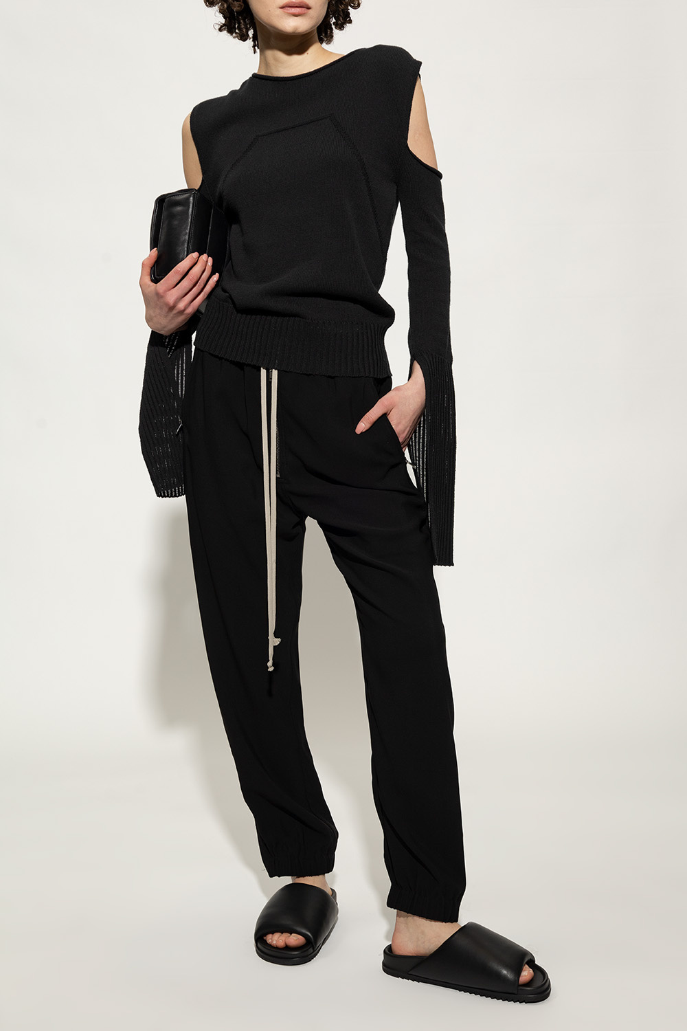 Shop Rick Owens Wide Open-toe Sandals In Black
