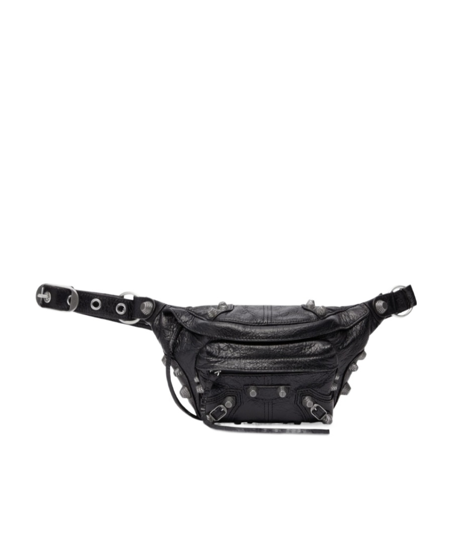 Balenciaga Black Le Cagole Studded Belt Bag In Black