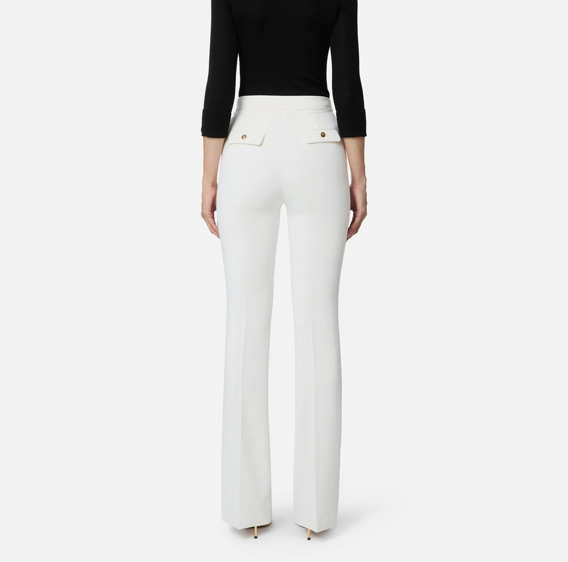 Elisabetta Franchi Chain Detailed Trousers In White