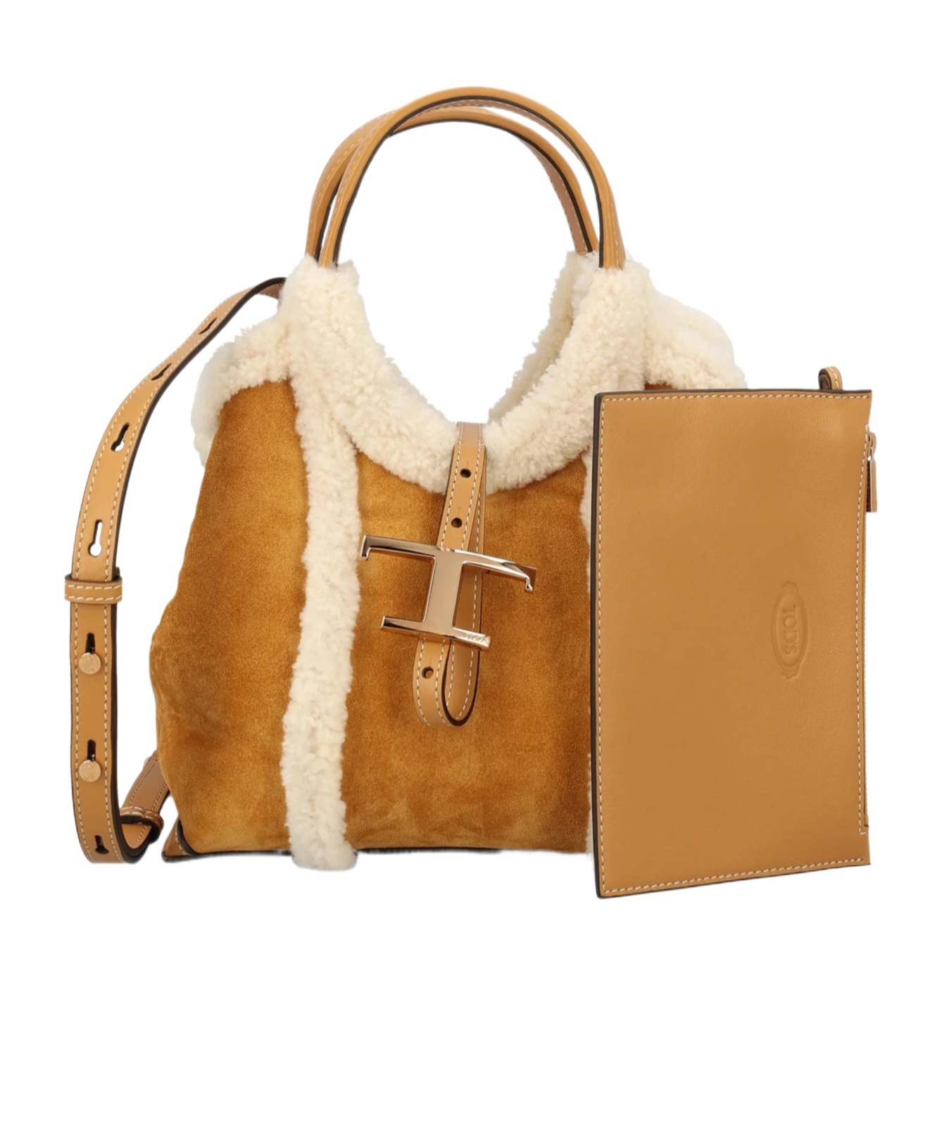 Tod's Logo Plaque Shoulder Bag In Brown