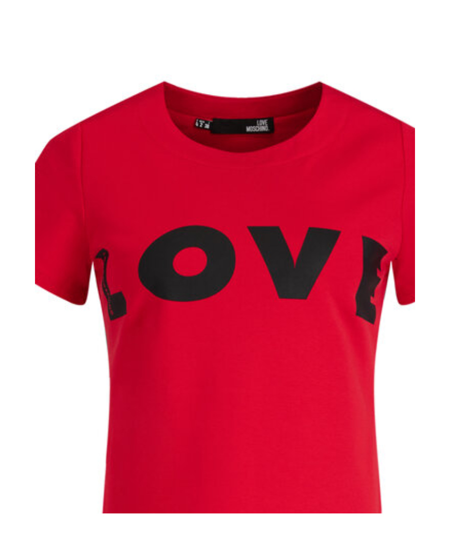 Moschino Logo Details T-shirt Dress In Red