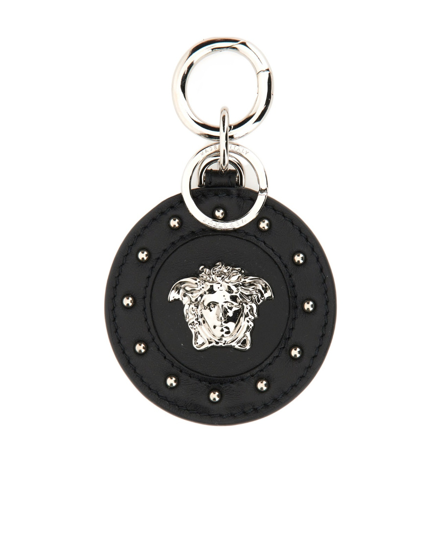 Versace Repeat Medusa Keyring In Green