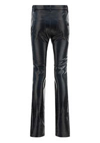 Courrèges Logo Embossed Faux-leather Slim Pants In Black