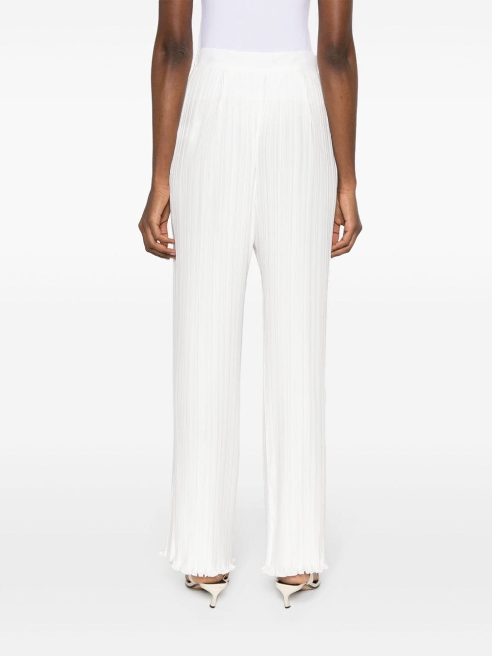 Shop Lanvin Pleated Details Casual Pants In White