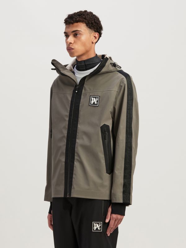 Palm Angels Reflective Hooded Ski Jacket In Green