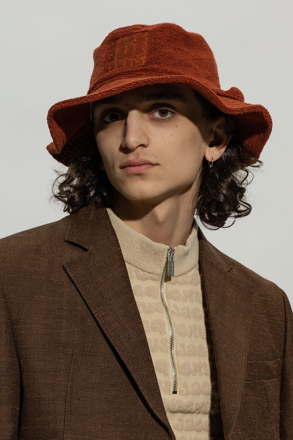 Jacquemus Le Bob Bandho Terry-cloth Bucket Hat In Red
