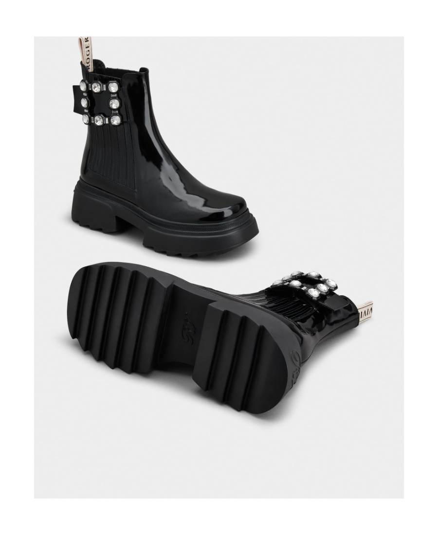 Roger Vivier Wallaviv Str Buckle Chelsea Bootie In Black