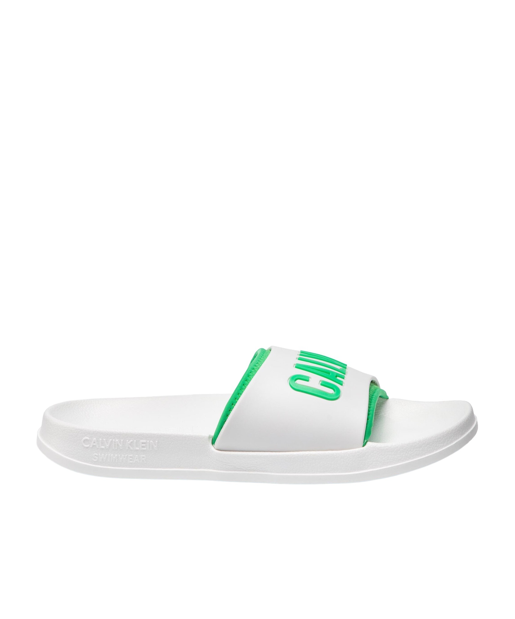 Calvin Klein Logo Slippers In White