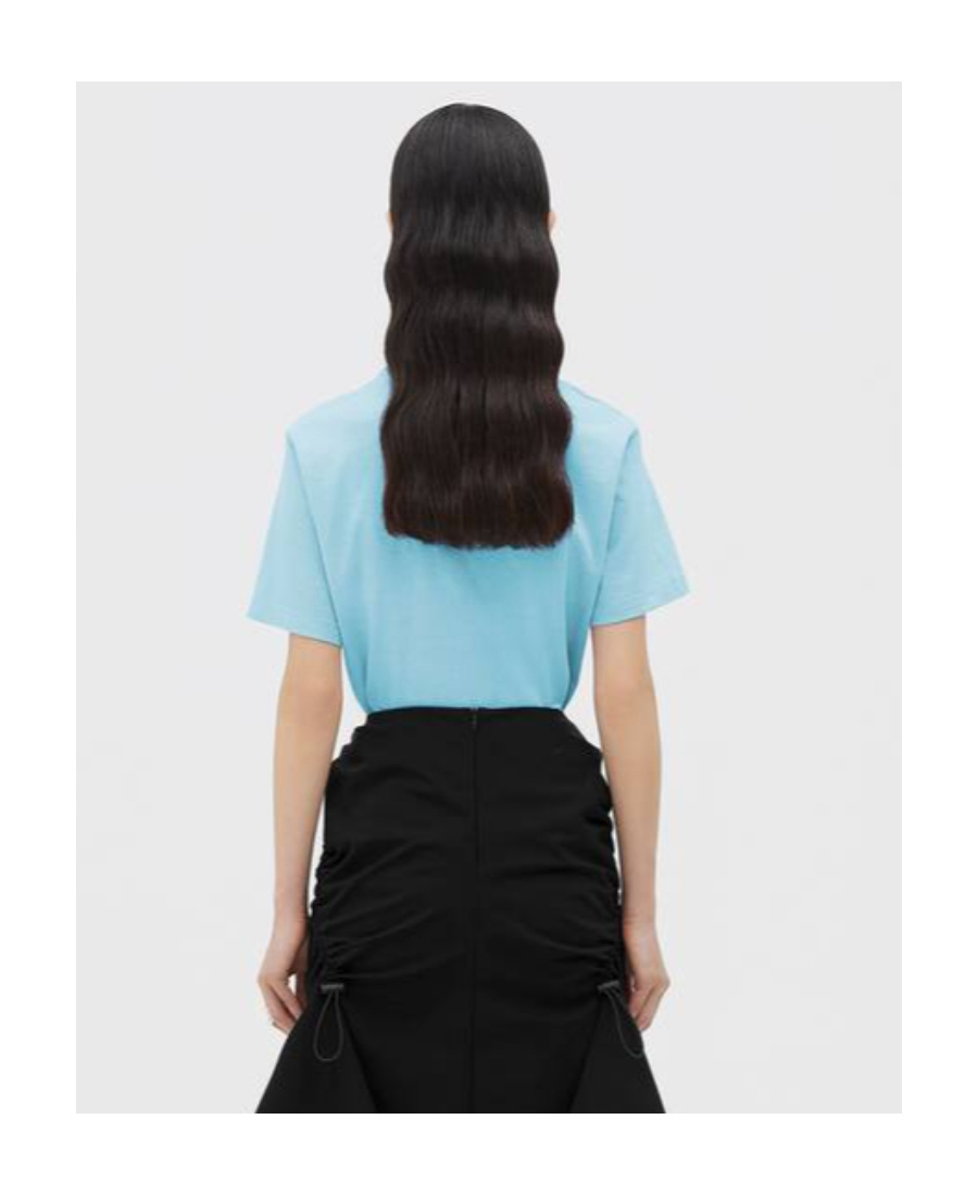 Bottega Veneta Logo Round-necked T-shirt In Blue