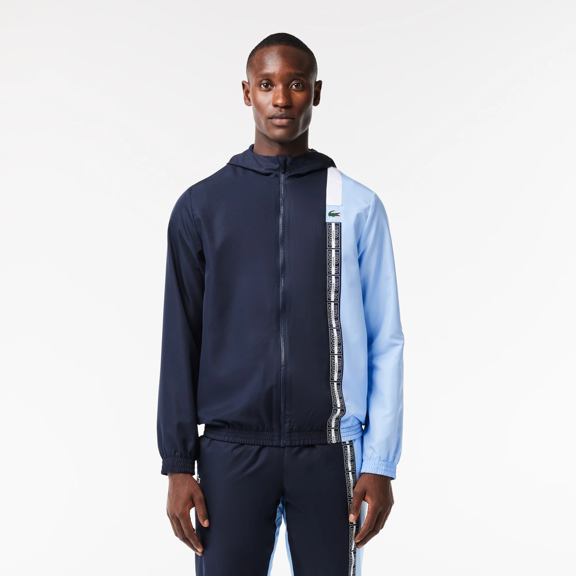 Lacoste Zipped Tennis Jacket In Navy Blue