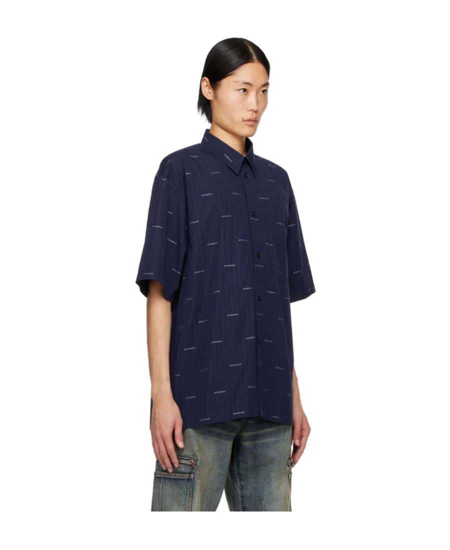 Givenchy Logo-print Cotton Shirt In Black