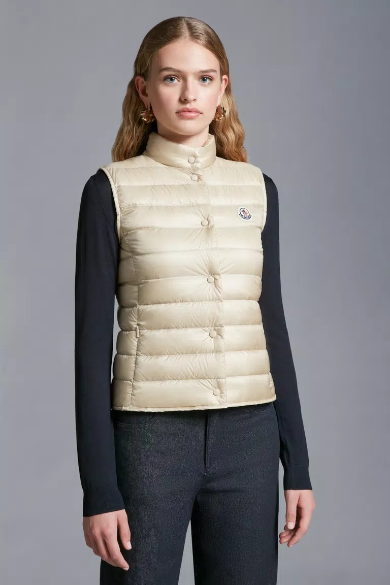 Moncler Doudoune Sans Manches Liane In Nude